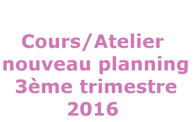 Planning cours/ateliers